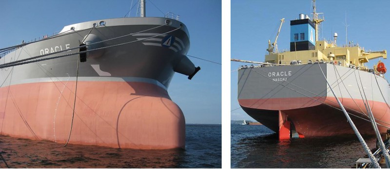Носовые и кормовые обводы танкера Oracle